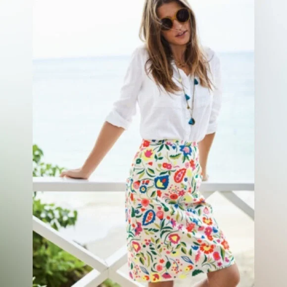 Boden Women’s Multicolor Floral A-Line Skirt - Size 6 - Picture 1 of 8